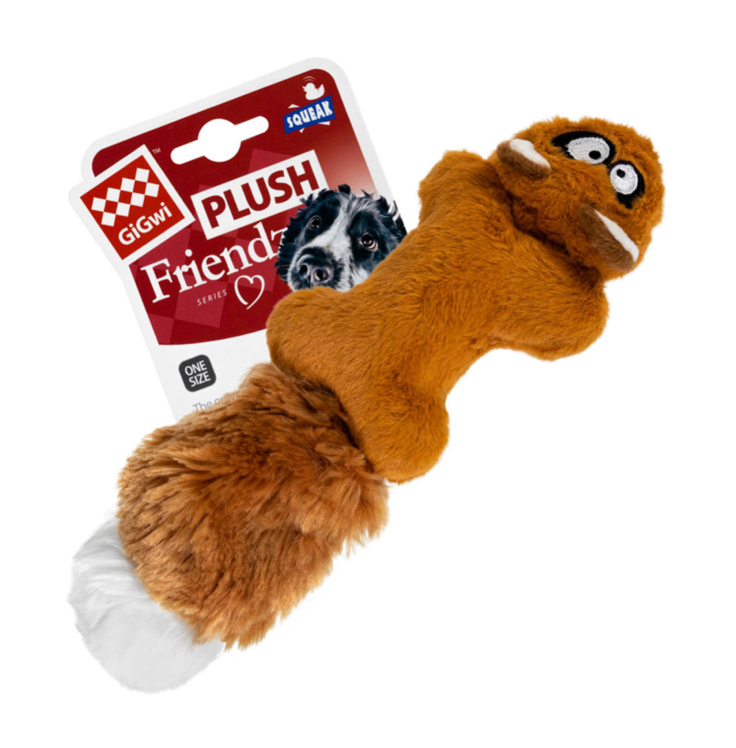 Іграшка для собак GiGwi Plush Білка з 2-ма пискавками | 24 см